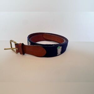 Smathers & Branson Gentlemen's Drinks needlepoint Belt size 40